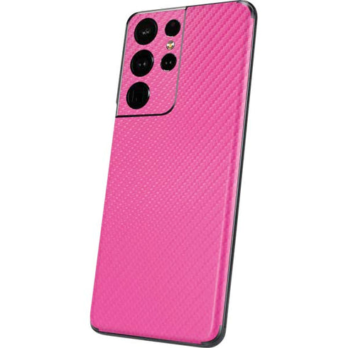 Pink Carbon Fiber Specialty Material Galaxy S21 Ultra 5G Skin